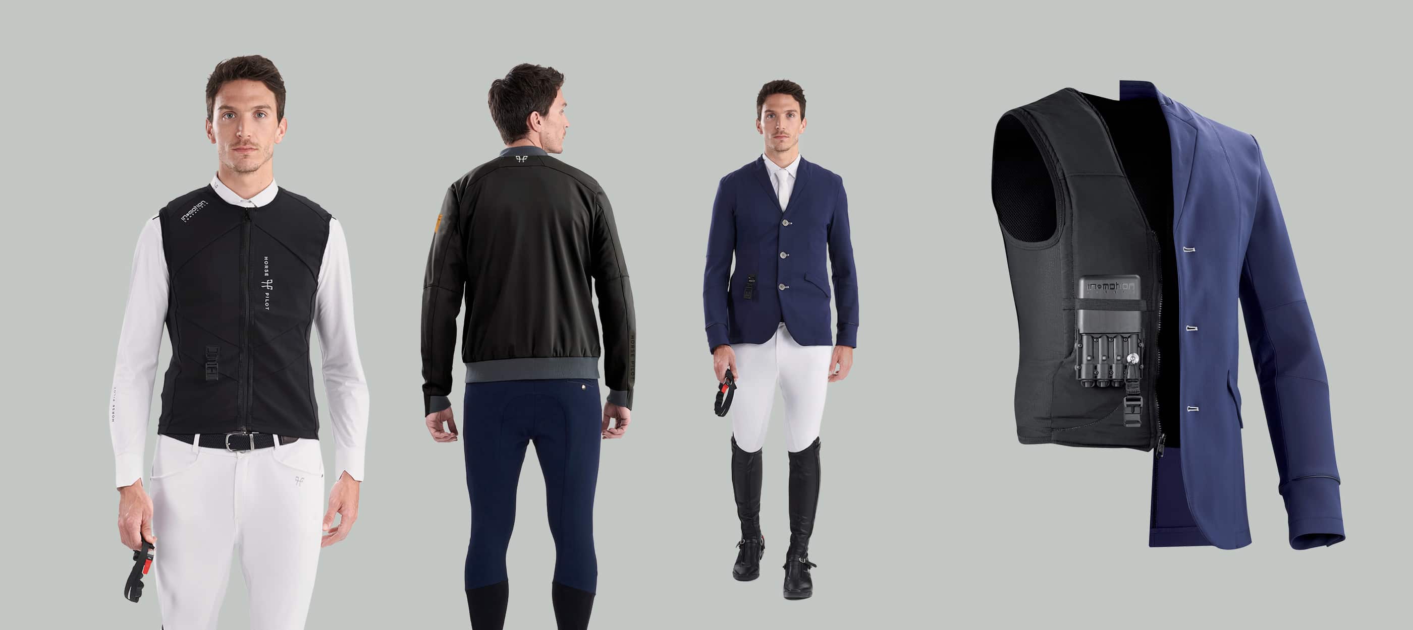 The Airbag compatible range including the AMP bomber and competition jacket for men